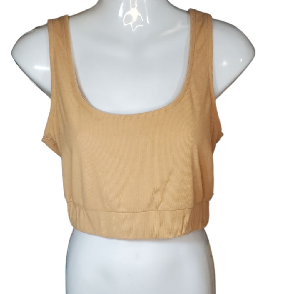 4TH & RECKLESS taupe crop top lounge bra M